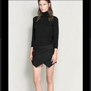 Zara | Black Origami Combination Skort - Size XS